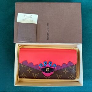 LOUIS VUITTON Monogram Totem PVC Leather Bifold Wallet Brown Flamingo Long